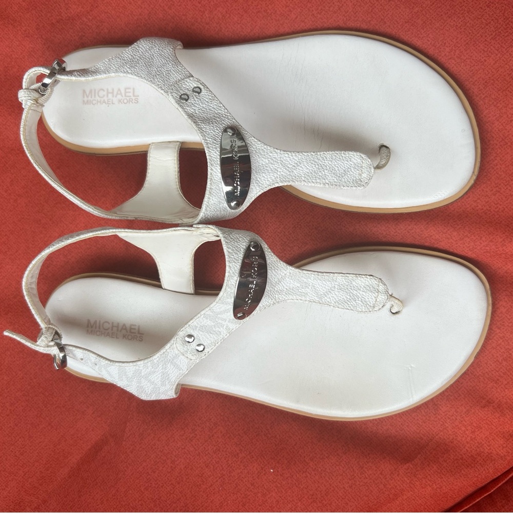 Michael Kors Metallic Silver Sandals - Picture 3 of 6